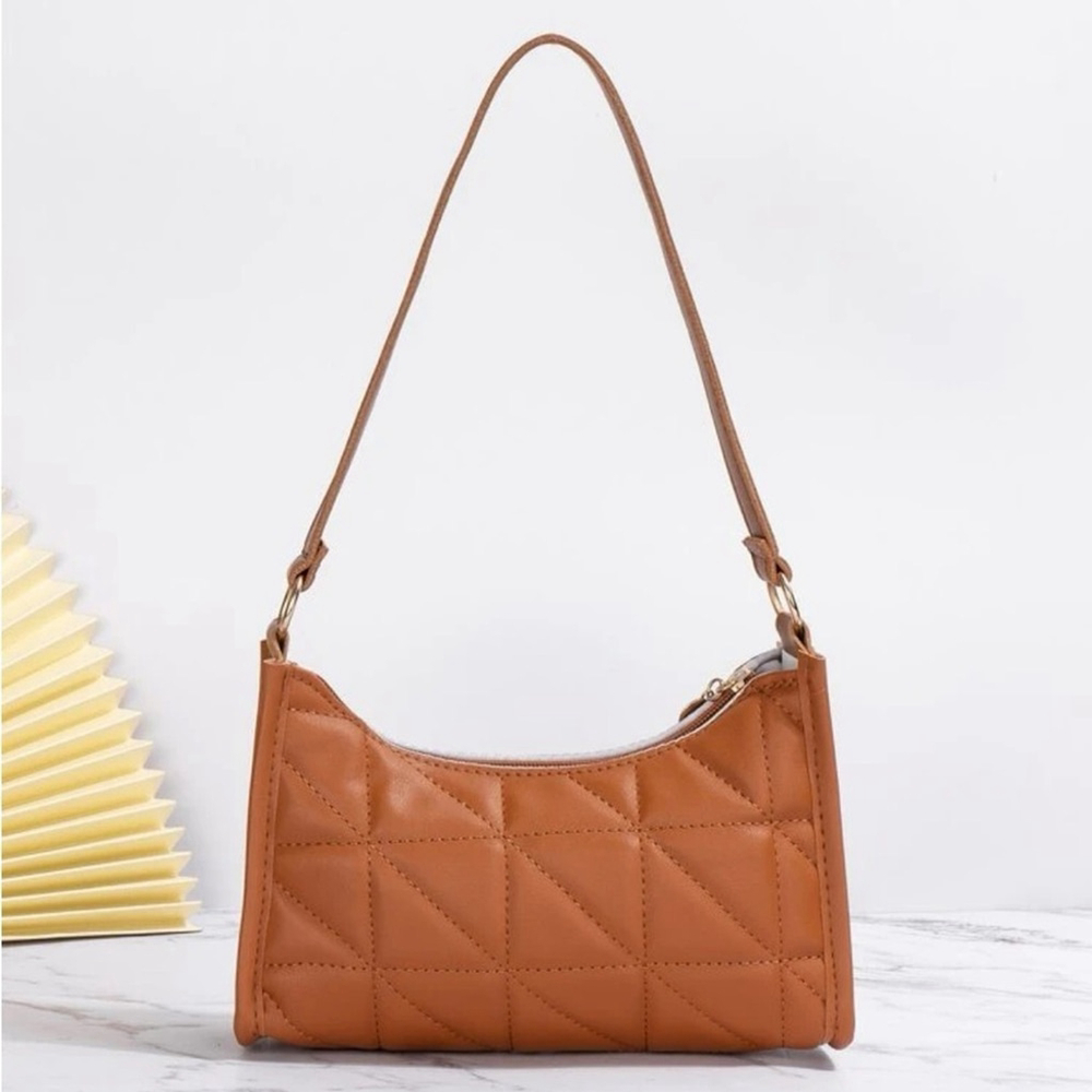 ⚠️Clearance Brown Quilted Pattern Shoulder Bag - Picture 2 of 5